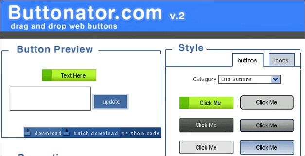 website buttonbar