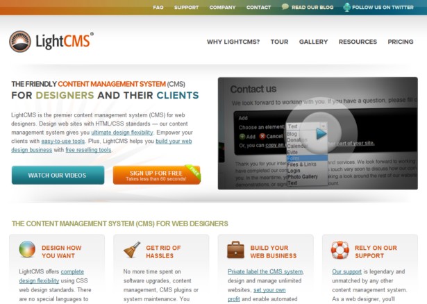 LightCMS - Web Content Management System for Designers and Ad Agencies