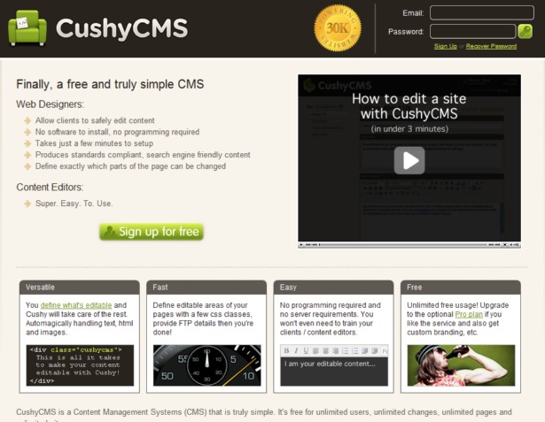 CushyCMS - Free and Simple CMS