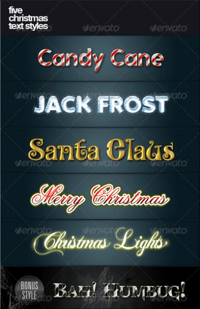 Five Christmas Text Styles