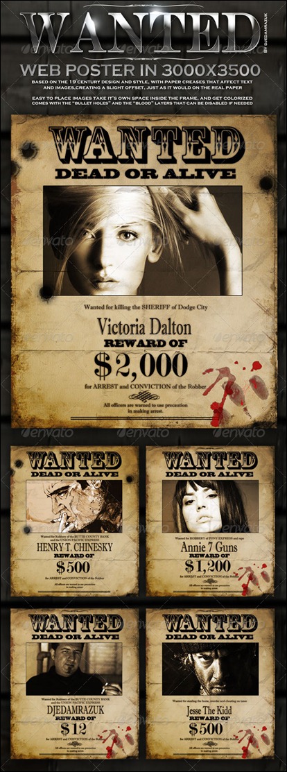 Old "Wanted" Poster – Editable