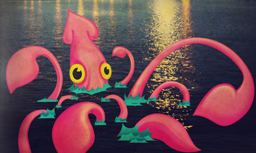 Vintage Squid Illustration Tutorial