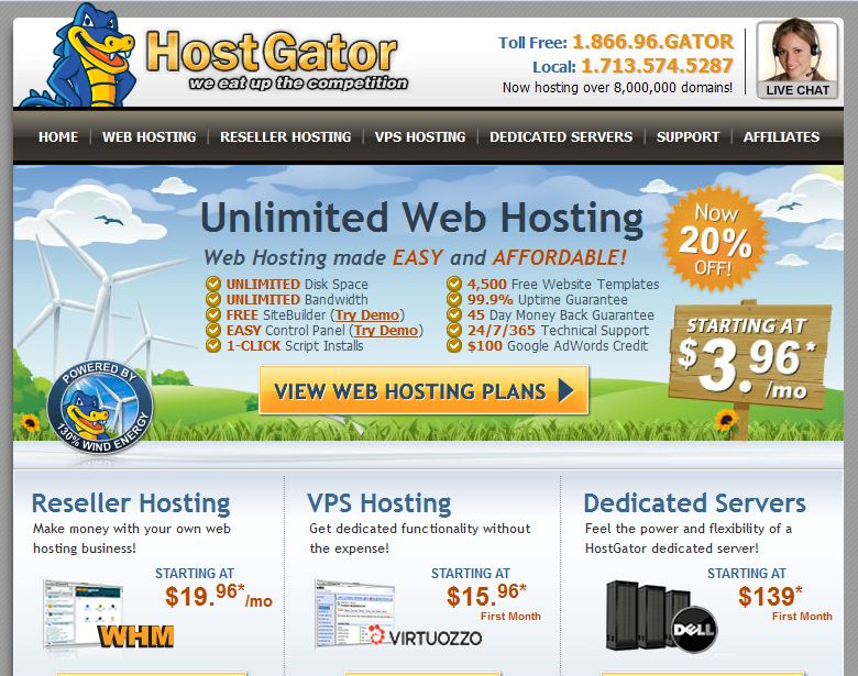 best wordpress hosting hostgator