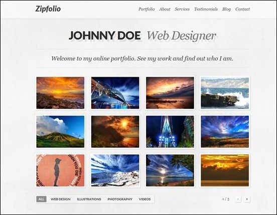 Zipfolio – Single Page Portfolio WordPress Theme