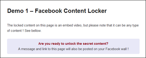Facebook Viral Content Locker for WordPress 