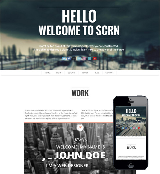 SCRN – Responsive single page portfolio