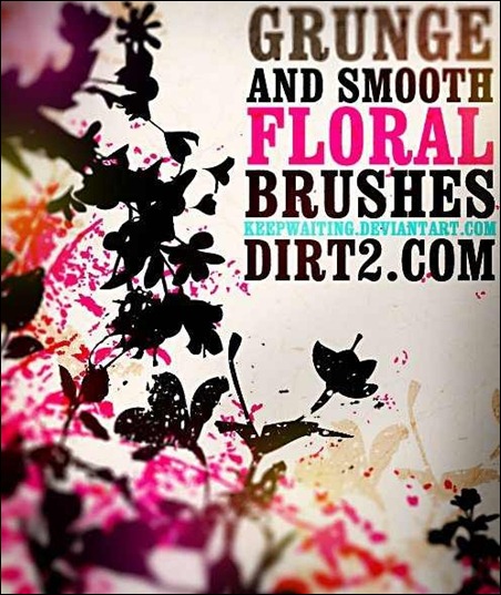 grunge-and-smooth-floral-brushes