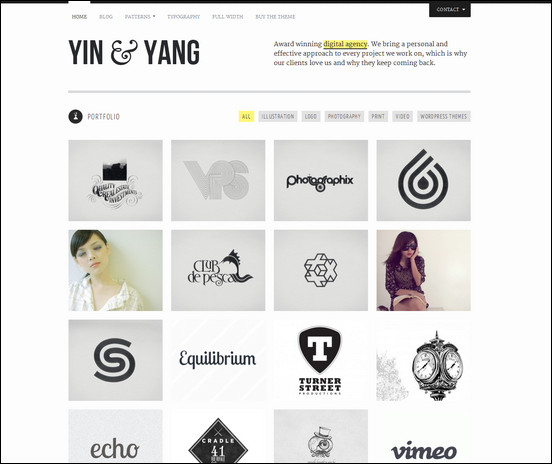 Yin & Yang: Clear and Slick Portfolio Theme