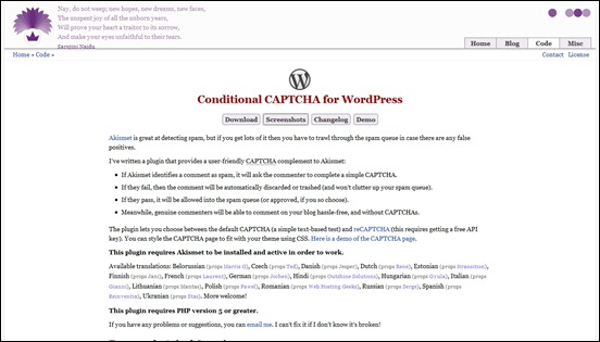 conditional-captcha-for-wordpress