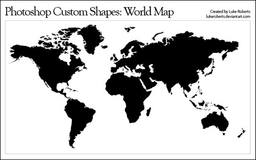 photoshop shapes world map vector