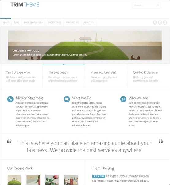 trim is a simple designed theme that is used to create business sites