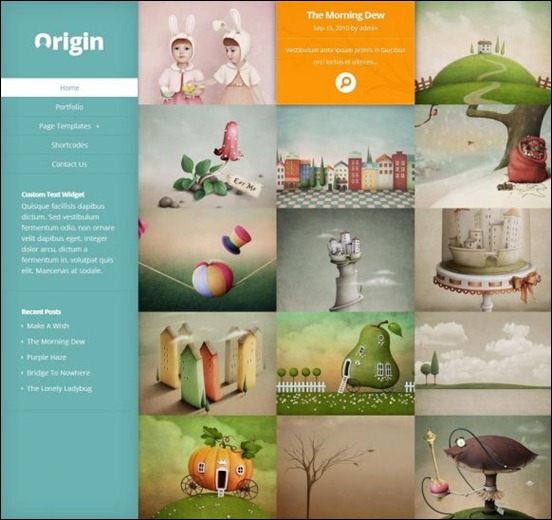 origin is a unique wordpress theme that uses images to tell you a story