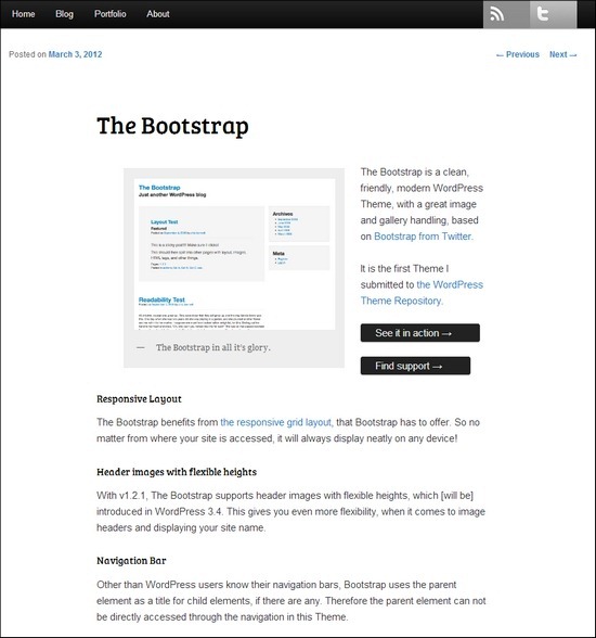 A WordPress Theme based on Bootstrap, from Twitte