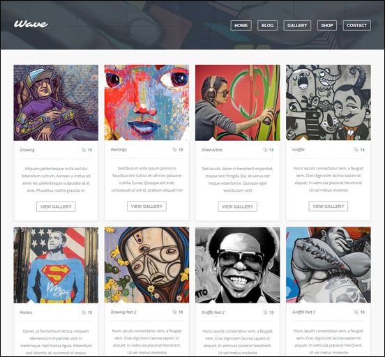 Wave Grid Style Theme for WordPress