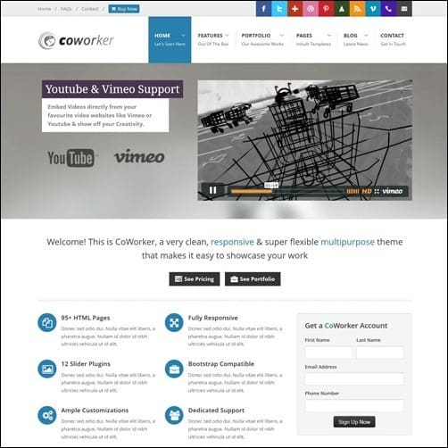CoWorker business website template
