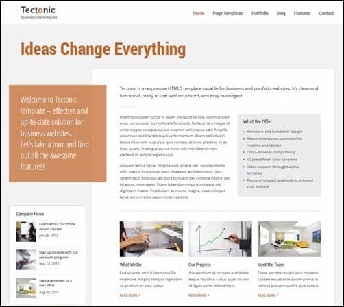 Tectonic business website template