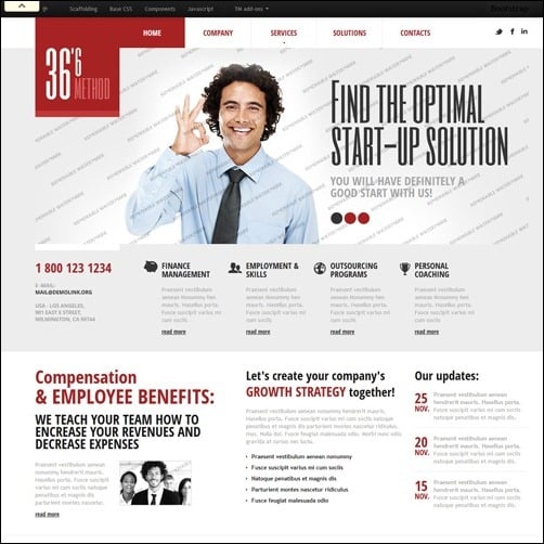 White Management business website template