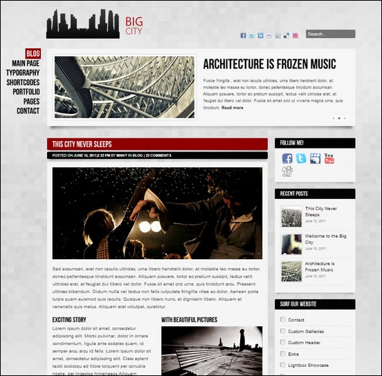 Big City - Blog WordPress theme