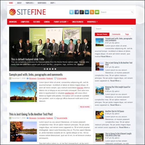 sitefine free wordpress theme