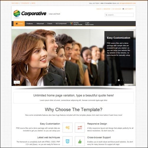 corporative Joomla 3.0 Template