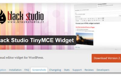 How To Add A WYSIWYG Editor In The WordPress Text Widget – Black Studio TinyMCE Widget