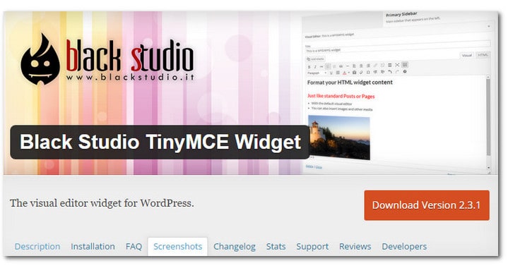 How To Add A WYSIWYG Editor In The WordPress Text Widget – Black Studio TinyMCE Widget