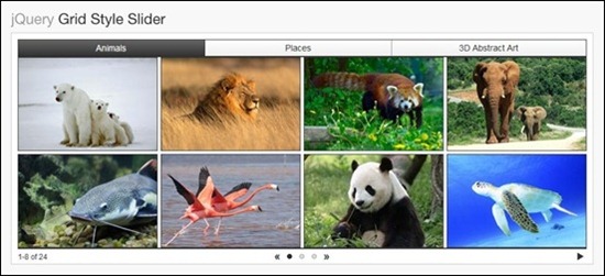 jQuery Grid Style Slider help you create grids of images that users can slide through