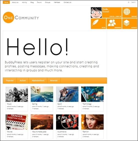 onecommunity is a unique fully responsive wordpress theme that is integrated with buddypress plugin