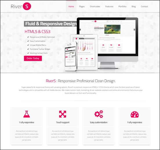 RiverS Retina Responsive Multi-Purpose Theme