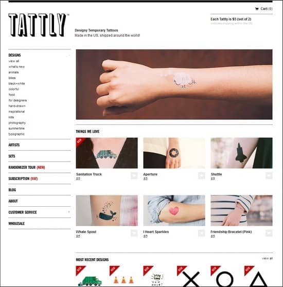 Tattly is a resposnive e-commerce site