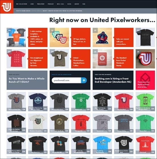 United Pixel Workers is a responsive e-commerce site