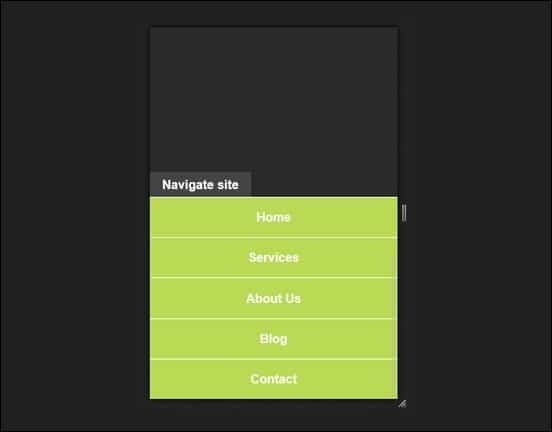 A responsive navigation menu with a clean and simple design