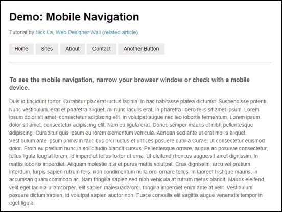 a responsive mobile navigation tutorial