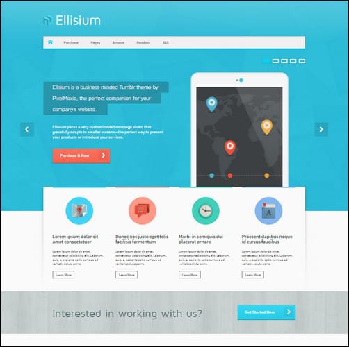 Ellisium - A Business Minded Tumblr Theme