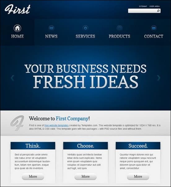 Free Website Template – Efficient Start of Your Business 