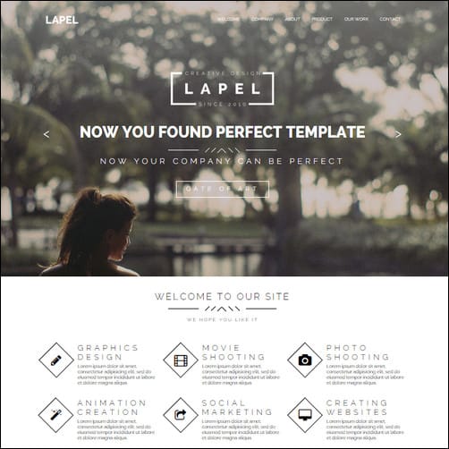 Lapel - One Page & Multi Page Muse Template