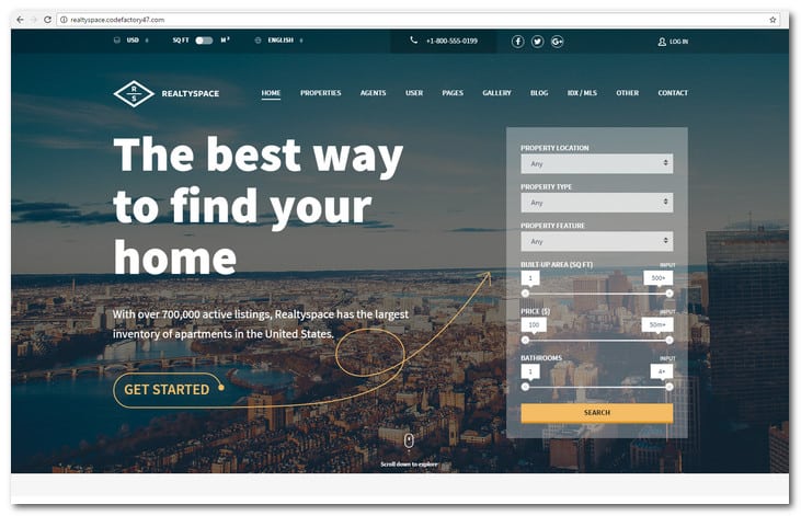 Realtyspace - Real estate WordPress Theme