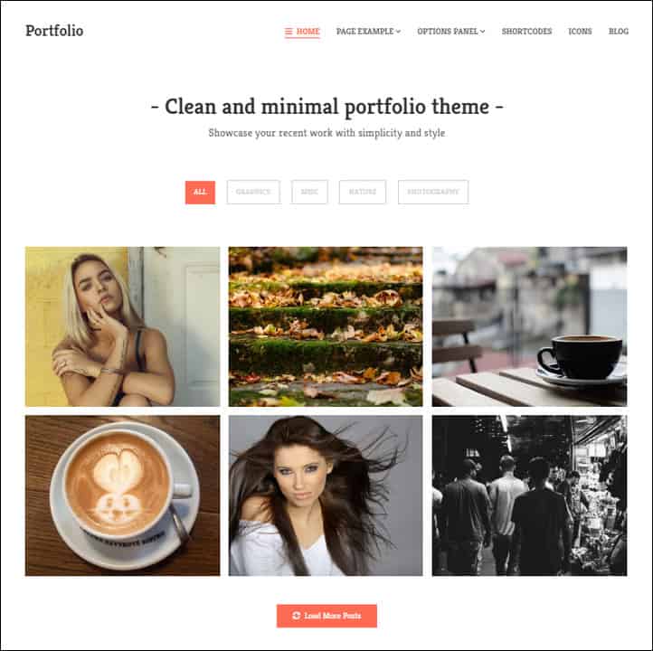 Portfolio is a minimal and clean portfolio theme for WordPress