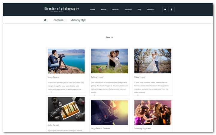 Photography Director WordPress Theme