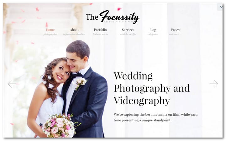 Wedding Photography/Videography WordPress Theme